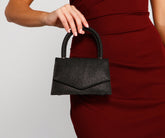 Mini sac à poignée supérieure scintillant